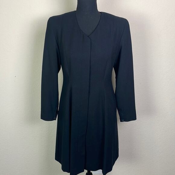 J. Peterman Company 100% wool black midi dress women’s 6 - Picture 1 of 16